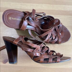 Naturalizer Women's Brown Strappy Heeled Sandals